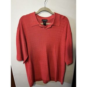 Anthology 100%silk Men’s XL Knit Polo Salmon Color